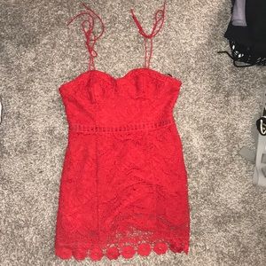 Red lace dress